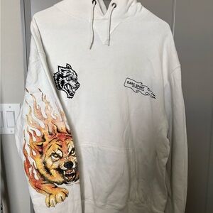 Darc Sport White Hoodie with Fierce Graphic